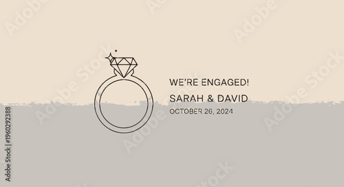 Engagement Ring with Diamond Solitaire.