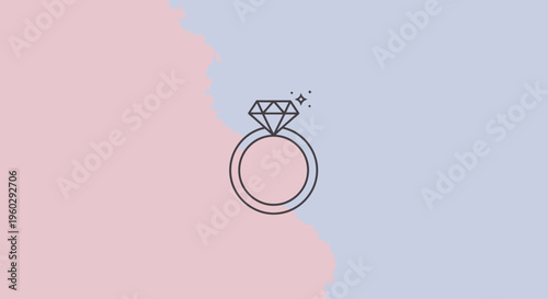 Diamond Solitaire Engagement Ring Illustration.