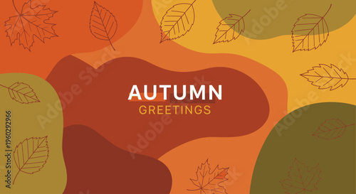 Autumn Leaves Greeting Card Design.