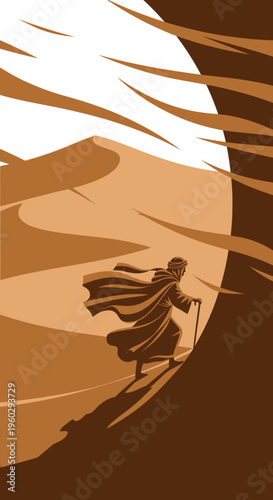 Journey Through Vast Desert Dunes Under an Expansive Sky