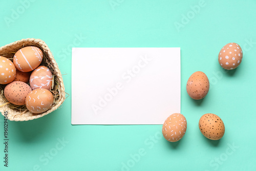 Easter eggs and blank greet...