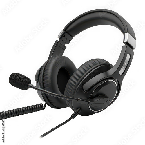 Black gaming headset with built-in microphone for immersive audio experience