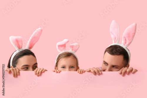 Happy family in Easter bunn...
