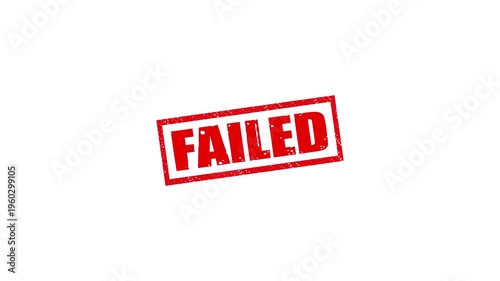 Failed stamp design motion graphics. grunge rubber stamp impression animation. Failed distressed texture effect 4k video.