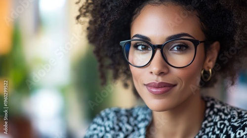 Professional woman speaking during a video call. generative ai