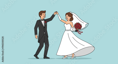 Joyful Couple Dancing Embracing Wedding Bliss And Celebration