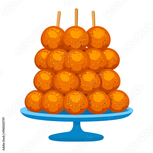 A golden pile of crispy, bite-sized fried snacks stacked on a plate, showcasing their crunchy texture and delicious, savory appeal