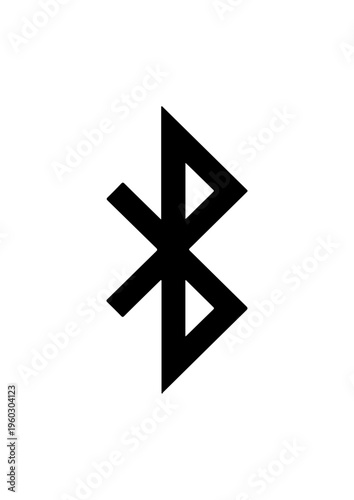 Bluetooth Symbol Icon - Minimalist Wireless Technology Vector