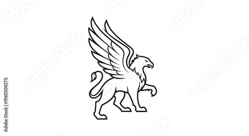Mythical Griffin Symbol Outline - Majestic Creature of Legend