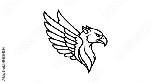 Griffin Mythical Creature Line Art Icon