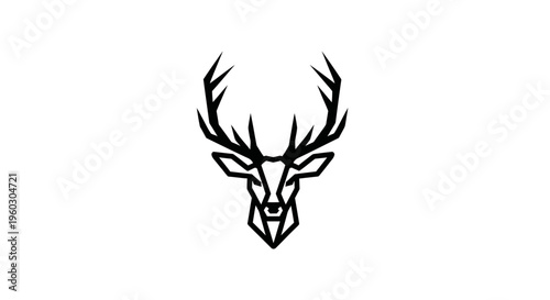 Geometric Deer Head Logo Icon Vector Art