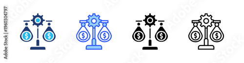 Equity Multi Style Icon Set Vector 