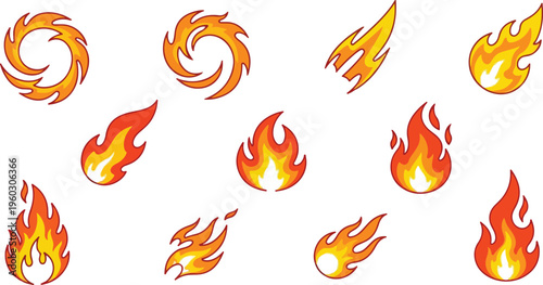 Fiery Flames and Swirls A Collection of Dynamic Fire Icons for Design