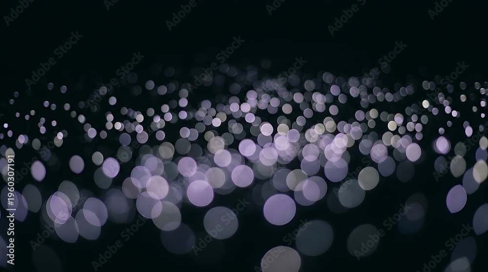 Fototapeta premium Twinkling Purple And White Bokeh Lights Creating A Soft Focus Abstract Background In Dark Space
