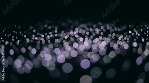 Twinkling Purple And White Bokeh Lights Creating A Soft Focus Abstract Background In Dark Space
