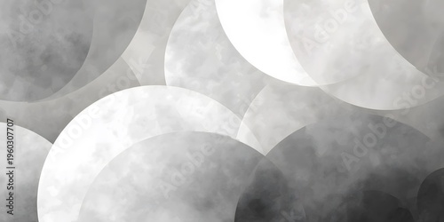 Abstract black and white moon phases with textured cloudy surface in a modern minimalist style for celestial themed design