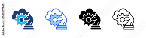 Resource Planning Multi Style Icon Set Vector 