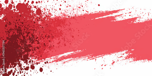 Abstract red grunge background featuring a splatter of blood ink paint and watercolor texture on a vector illustration backdrop for Christmas card art design