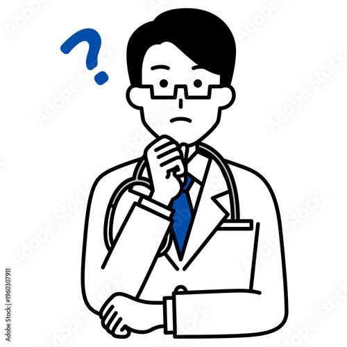 考える医師の男性