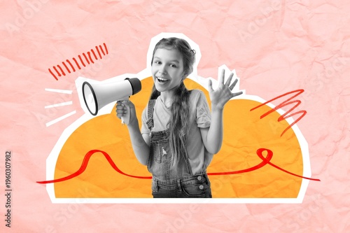 Little girl with megaphone ...