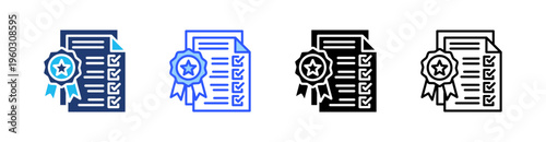 Quality Control Multi Style Icon Set Vector 