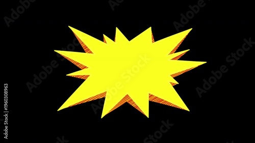 Cartoon Comic Speech Bubble Copy Space Loop Animation With Alpha Channel