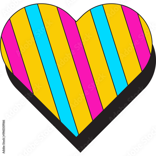 Pansexual Pride Heart Icon