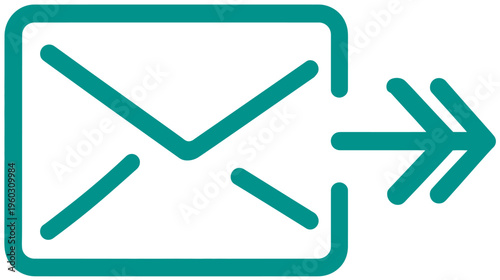 Email Send Icon with Outgoing Arrow, Digital Message Delivery Symbol, Mail Communication Graphic, Modern Email Marketing Concept
