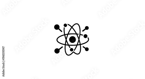 Abstract atom model icon, science and technology concept
