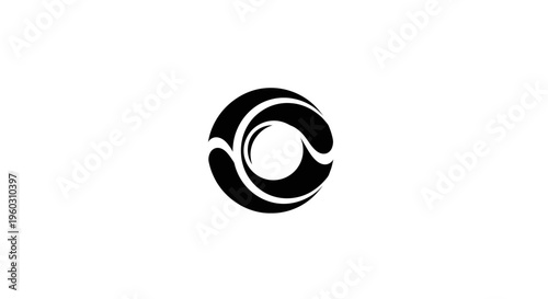 Abstract Circular Swirl Logo Emblem