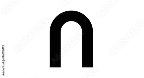 Black horseshoe magnet, isolated on white background, science and physics concept