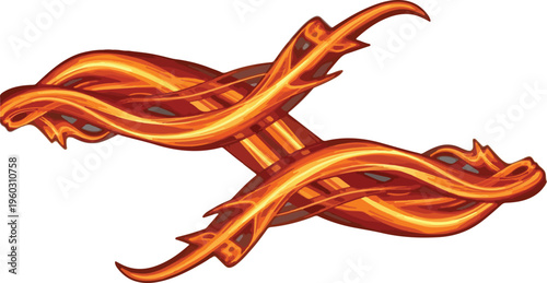 Abstract glowing orange metallic braided shape representing complexity and innovation in design