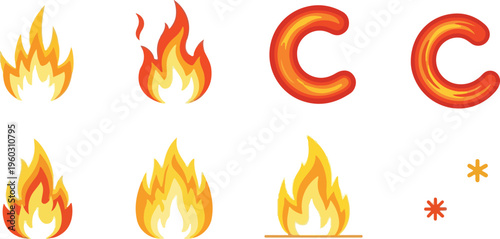Collection of Fire and Ice Icons - Vector Graphics for Digital Design Projects
