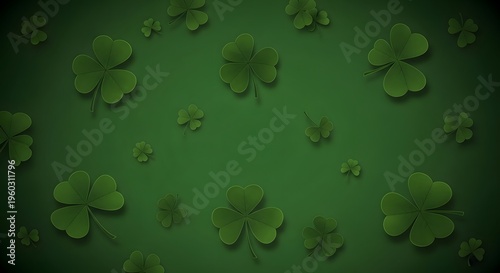Saint patrick's day shamrocks on green background celebrating irish heritage and luck