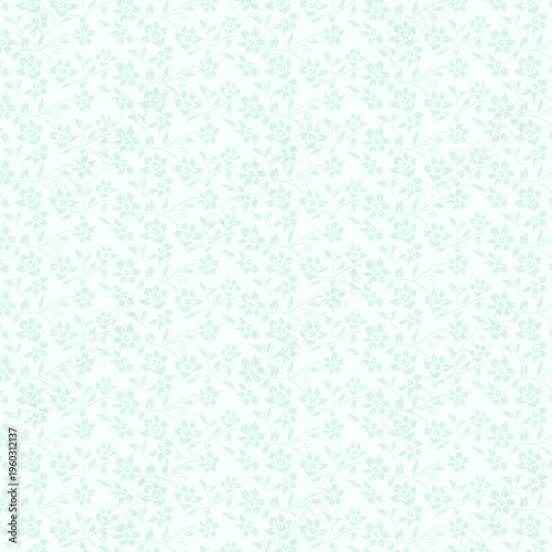 Soft Blue Floral Seamless Pattern. Background Ideal for Wallpaper, Fabric, Branding, Packaging and Elegant Design Projects.