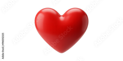 A smooth and glossy three dimensional red heart shape representing love and romantic affection symbol Vector