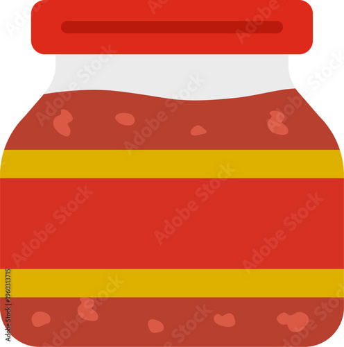 瓶に入った、豆板醤のアイコンのイラスト