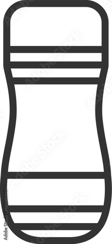 塩こしょうボトルのアイコン（線画）のイラスト
