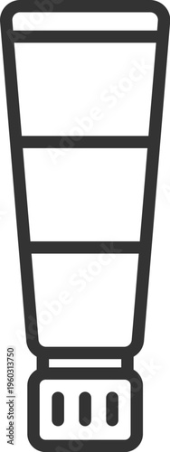 調味料チューブのアイコン（線画）のイラスト