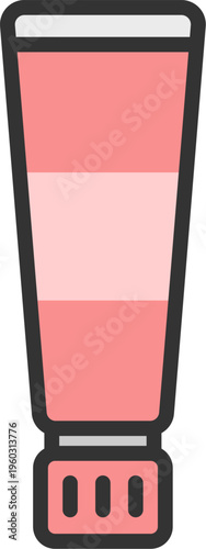 にんにくチューブのアイコン（線画カラー）のイラスト