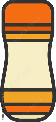 塩こしょうボトルのアイコン（線画カラー）のイラスト