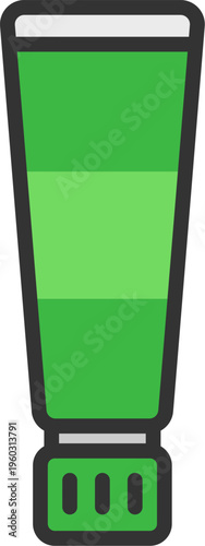 わさびチューブのアイコン（線画カラー）のイラスト