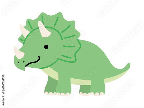 かわいいトリケラトプスのイラスト01