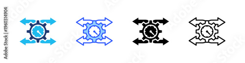 Retrospective Multi Style Icon Set Vector 