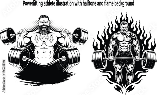 Muscular men lifting heavy barbells showcase powerful strength training and intense fitness workouts