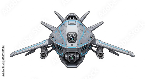 Futuristic spacecraft design with advanced technology and intricate details, ready for space exploration.