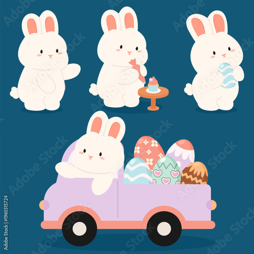 Cute bunny easter day collection