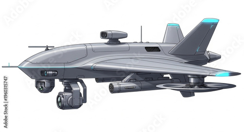Advanced unmanned aerial vehicle with sophisticated surveillance capabilities and advanced technology.