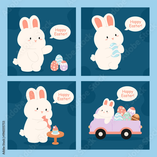 Cute Bunny Easter Day Theme Instagram Post Template