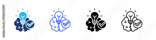 Idea Multi Style Icon Set Vector 